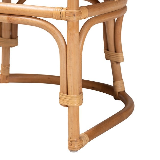 Aster Modern Bohemian Natural Brown Rattan Armchair, , alternate image number null