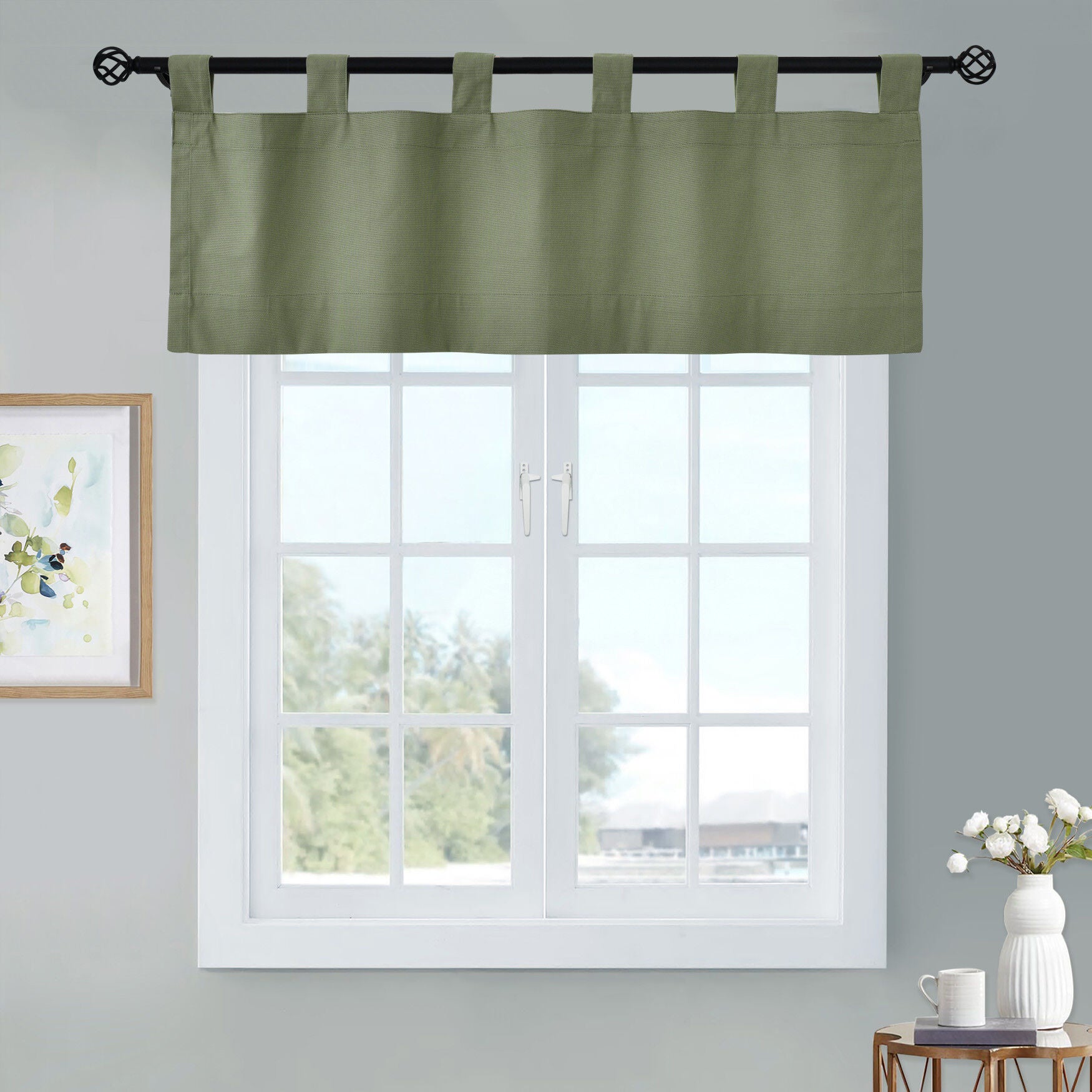 Weathermate Room Darkening Tab Top Flat Valance, SAGE, hi-res image number 0