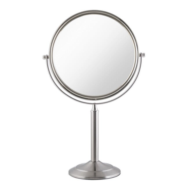 Over-Sized Two-Sided Vanity Swivel Mirror with 3X/1X Magnification, NICKEL, hi-res image number null