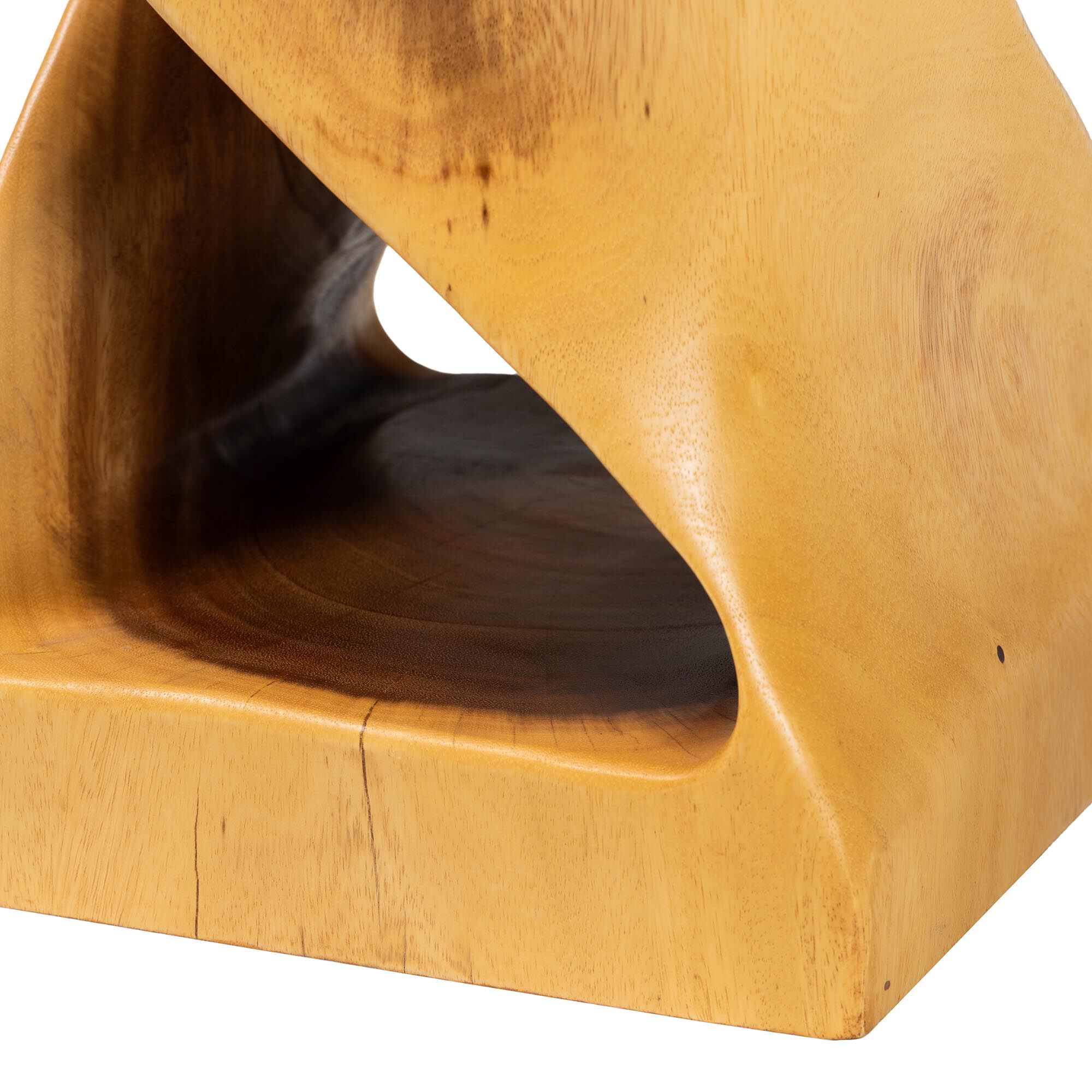 Rapha Hand-carved Suar Wood Side Table, NATURAL BROWN, alternate image number 5