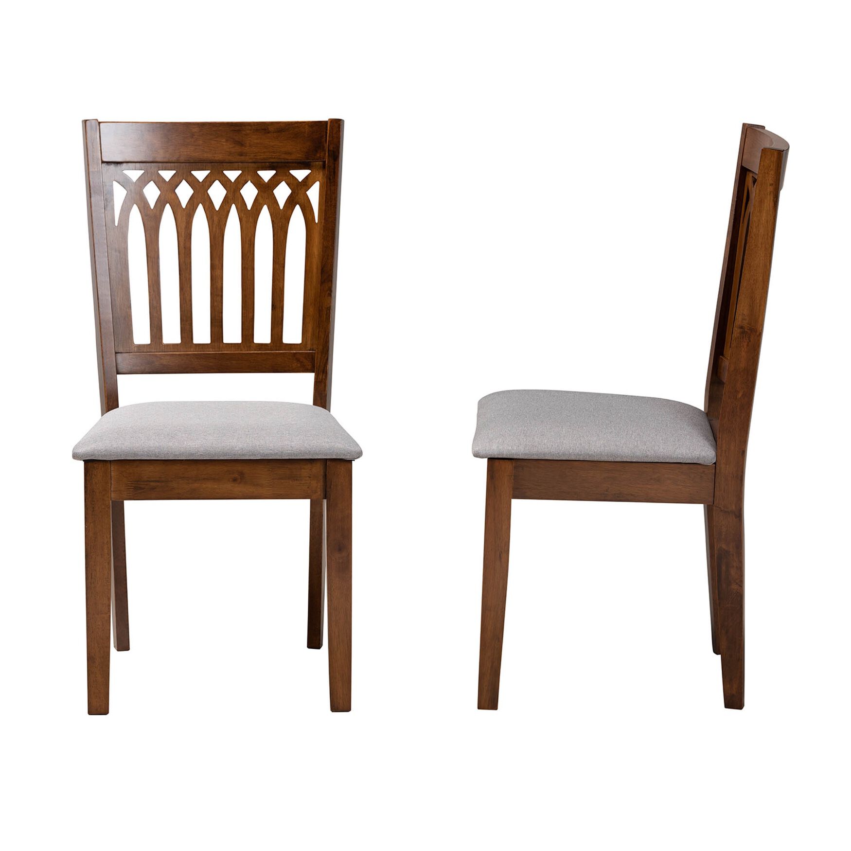 Genesis Modern Beige Fabric And Dark Brown Finished Wood 2-Piece Dining Chair Set, , alternate image number 16