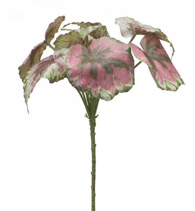 Begonia Leaf (Set of 2) 11.5 inchesH Polyester, RED/GREEN, alternate image number null