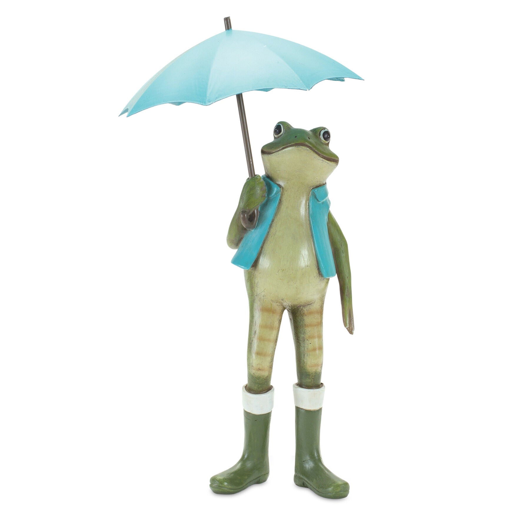 Garden Frog With Umbrella And Rainboot Accent (Set Of 2), , on-hover image number 1