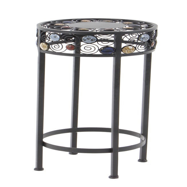 Set Of 3 Black Metal Traditional Plantstand, , alternate image number null