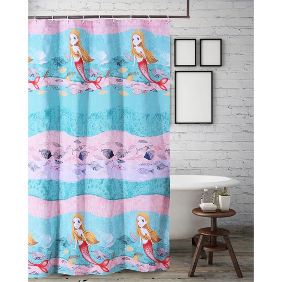 Mermaid Shower Curtain , MULTI, hi-res image number null