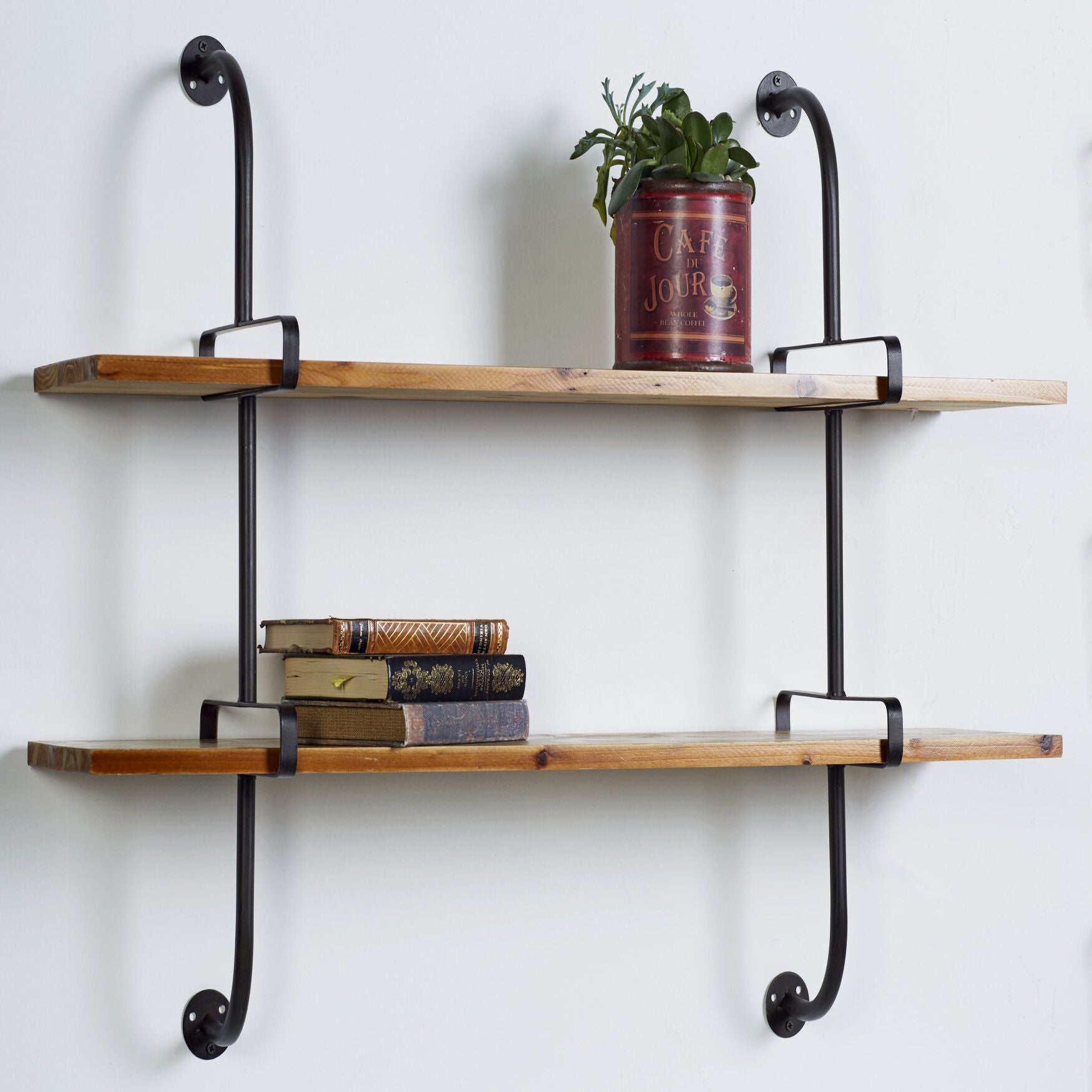 Brown Wood Industrial Wall Shelf Wall Shelf, , alternate image number 6