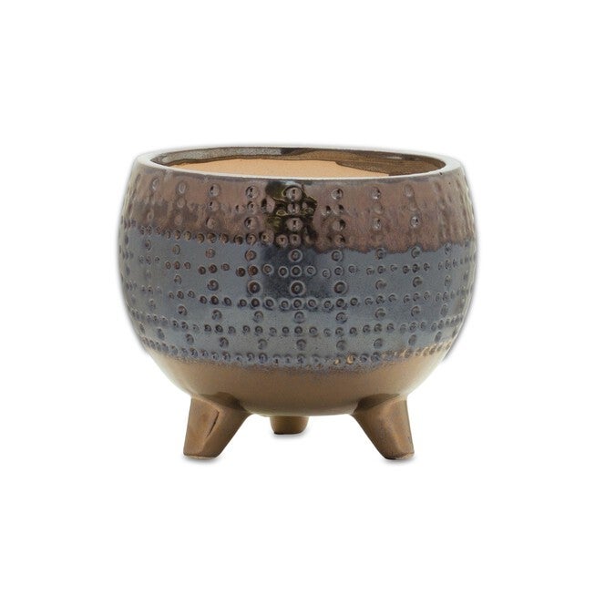 Pot w/Legs 4.5 inchesH Terra Cotta, BLUE/BLACK, hi-res image number null