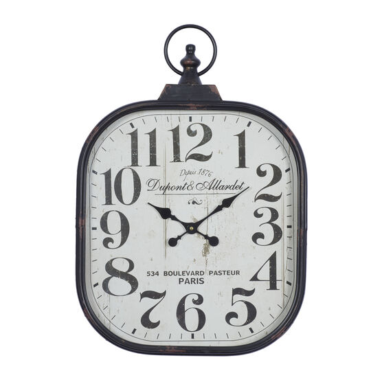 Black Vintage Metal Wall Clock, BLACK, hi-res image number null
