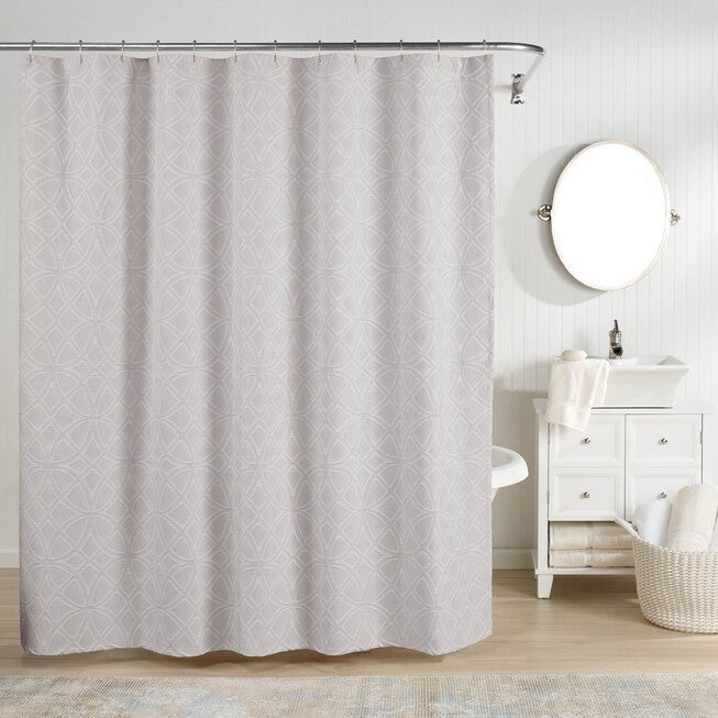 Bogart European Matelassé Shower Curtain, GREY, hi-res image number 0