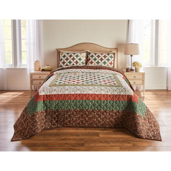 Heritage Border Bedspread Collection, BROWN, hi-res image number null