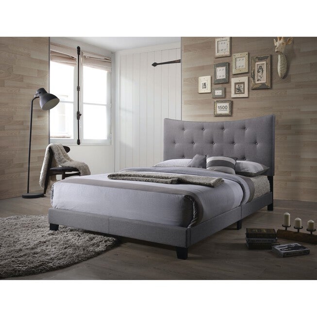 Queen Bed Bedroom, GRAY FABRIC, hi-res image number 0