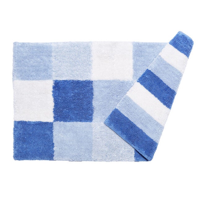 Small Colorblock Reversible Bath Rug , PERIWINKLE, hi-res image number 0