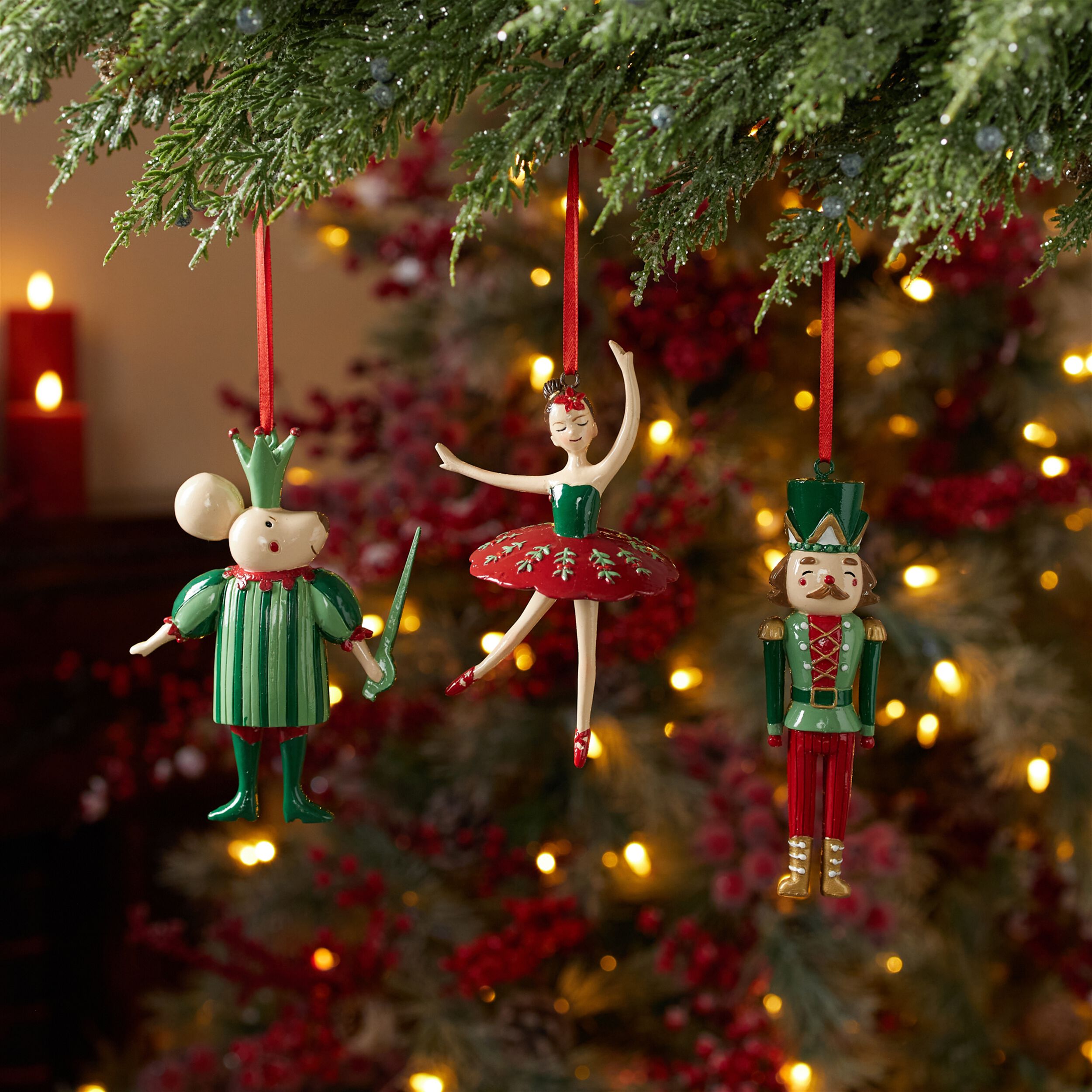 Nutcracker Ballet Ornament (Set of 12), RED GREEN, alternate image number 1