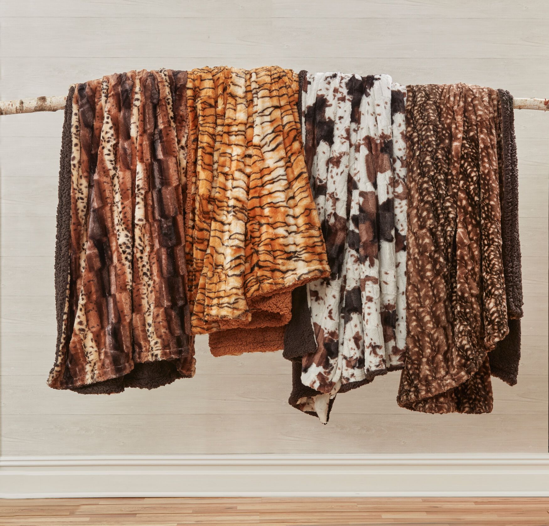 Faux Fur Animal Print Blanket, , on-hover image number 1