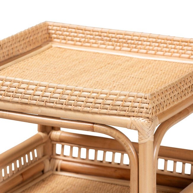 Lombok Modern Bohemian Natural Rattan End Table, , alternate image number 8