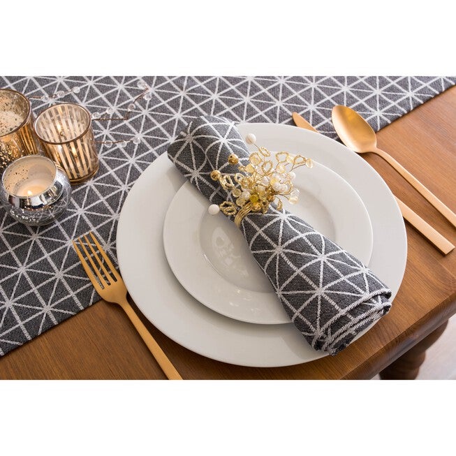 Gold Multi Bead Napkin Ring, Set of 6, , alternate image number null