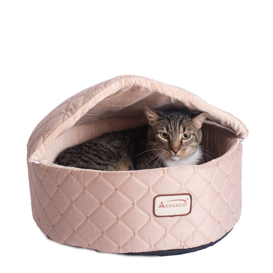 Cuddle Cave Cat Bed With Detachable & Collasible Zipper Top, Medium, Light Apricot, APRICOT, hi-res image number null