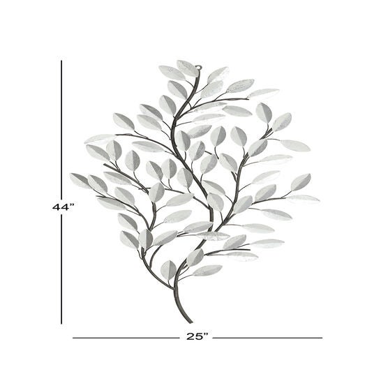 Silver Metal Glam Floral Wall Decor, , alternate image number null