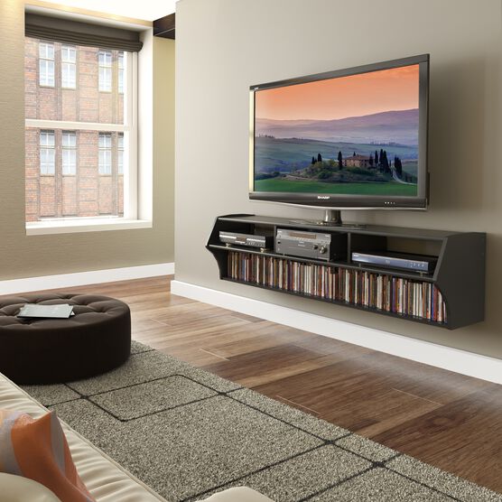Altus Plus 58" Floating TV Stand, Black, BLACK, hi-res image number null