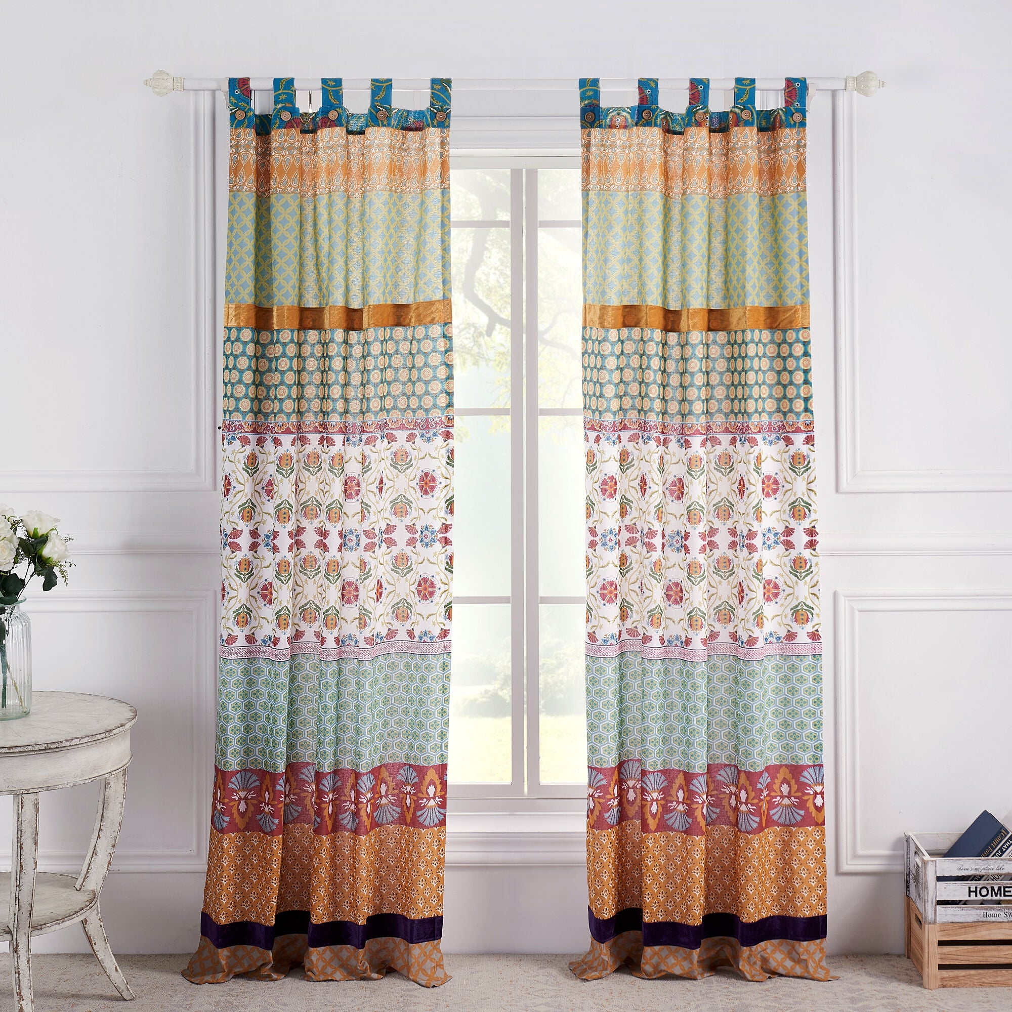 Thalia Window Curtain Panels, Set of 2, 84 inches, Tango, TANGO, hi-res image number 0