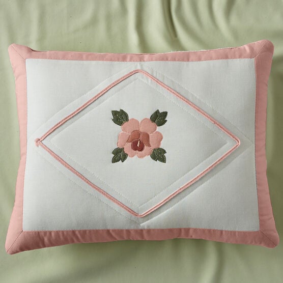 Ava Embroidered Cotton Breakfast Pillow, Ava Embroidered Cotton Breakfast Pillow,