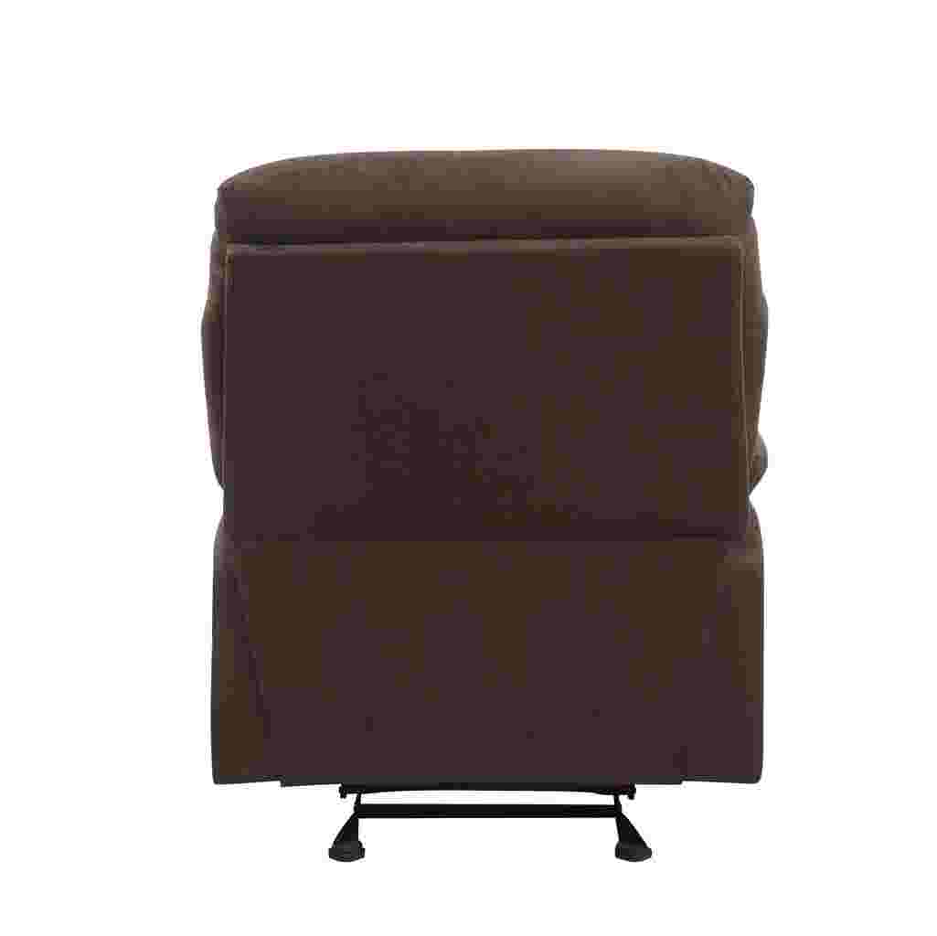 rear view of a brown glider recliner