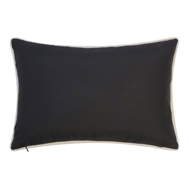 Edie @ Home Indoor/Outdoor Arabasque Embroidered Decorative Throw Pillow 12X18, Black, , alternate image number 5