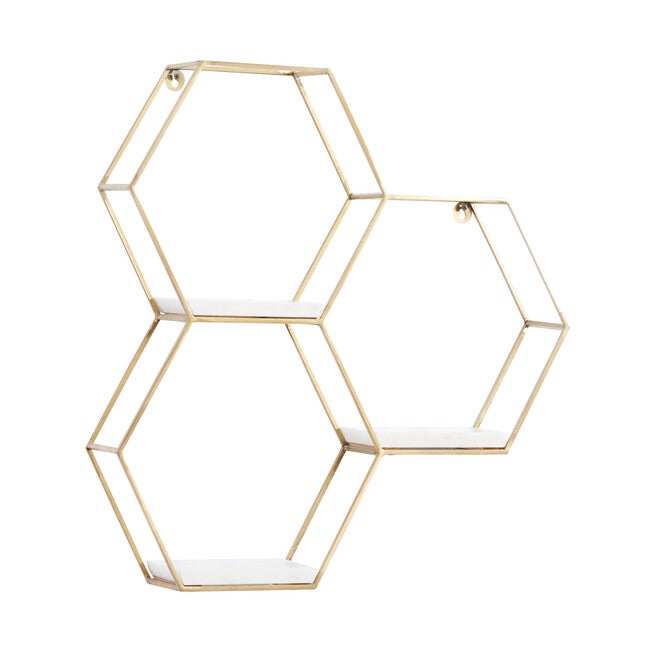 Gold Marble Contemporary Wall Shelf Wall Shelf, , alternate image number null