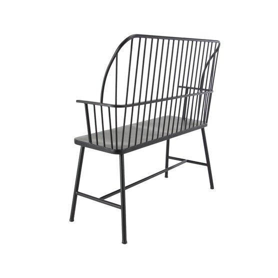 Black Metal Traditional Bench, , on-hover image number null