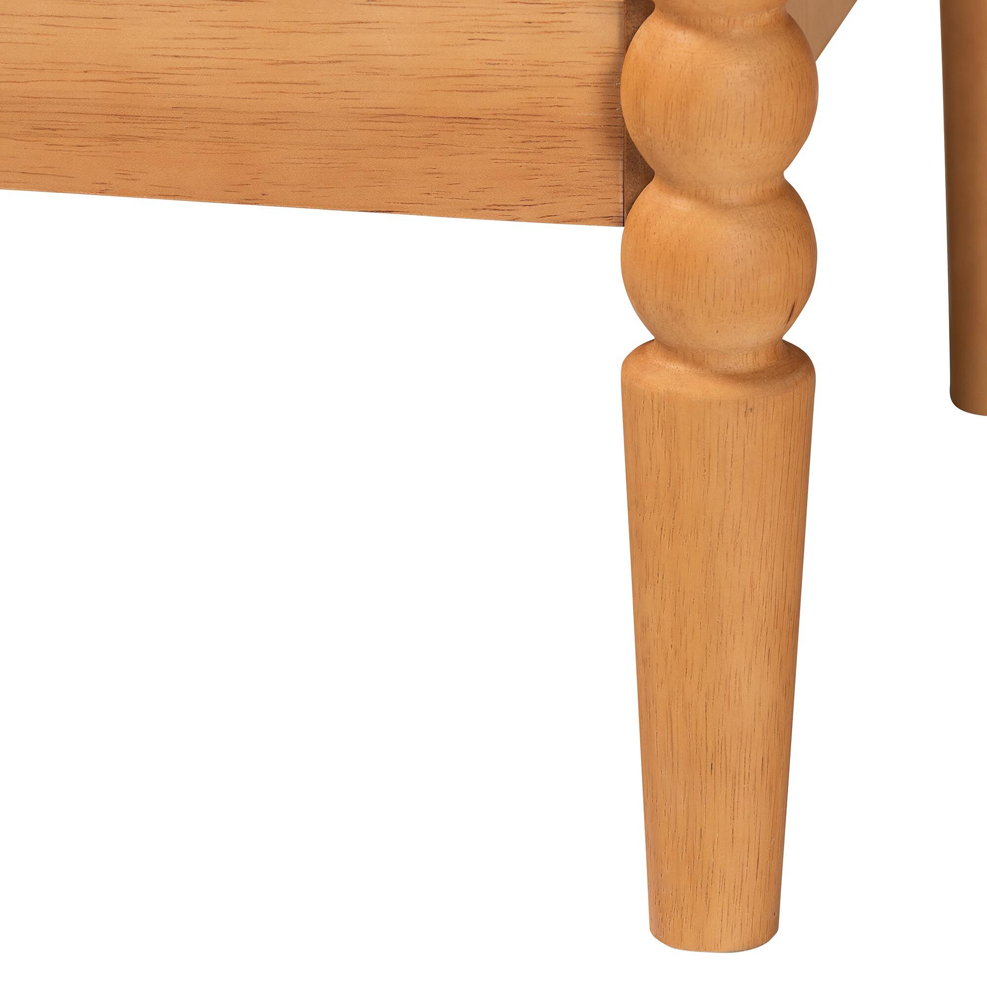 Lucera Mid-Century White 2-Drawer Bobbin Nightstand, BROWN, alternate image number 6