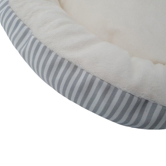 Stripe Printing poly-cotton cozy round cat bed , 18 inch, , alternate image number null