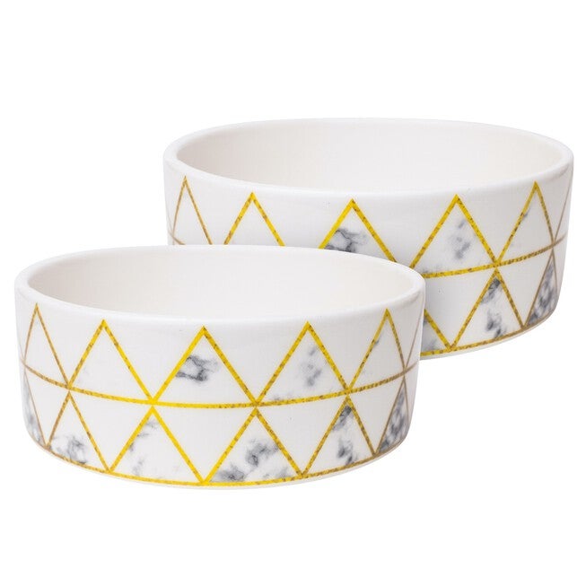 Set Of Two Lisbon Large Pet Dog Bowls, ASSORTED, hi-res image number null