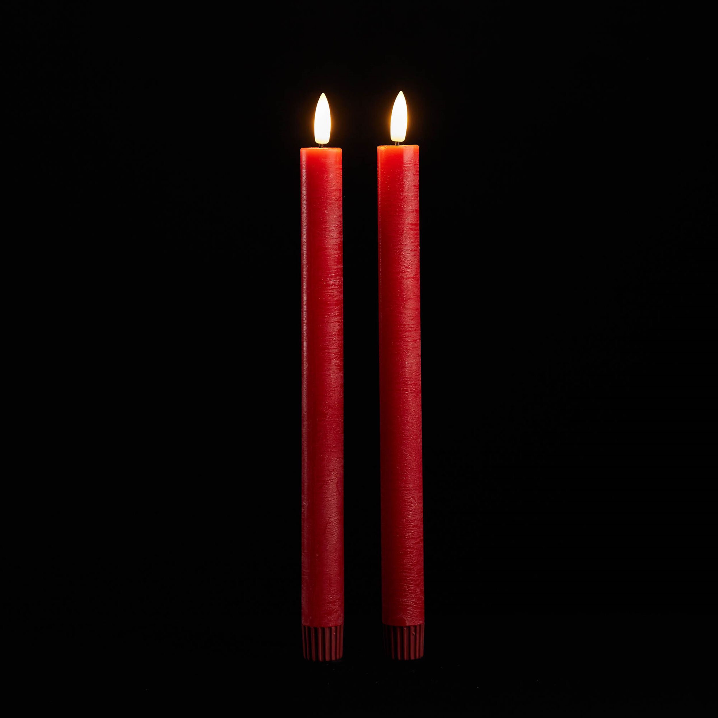 FIA Wick Red Taper Candle Set of 2, RED, alternate image number 1