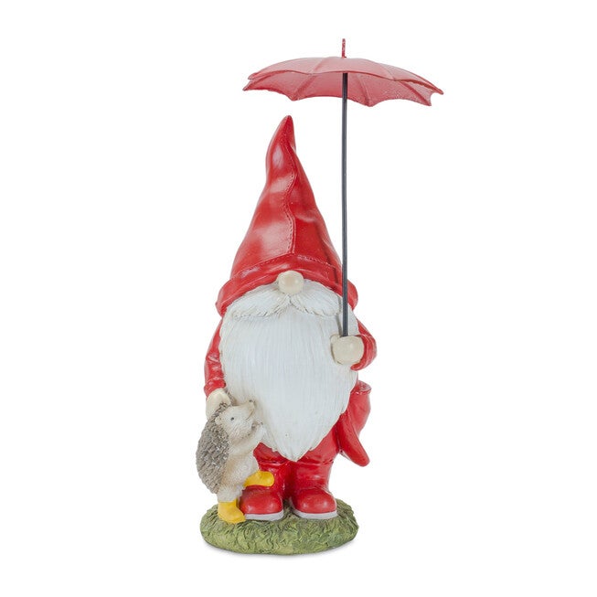 Garden Gnome With Umbrella And Woodland Animals (Set Of 4), , alternate image number null