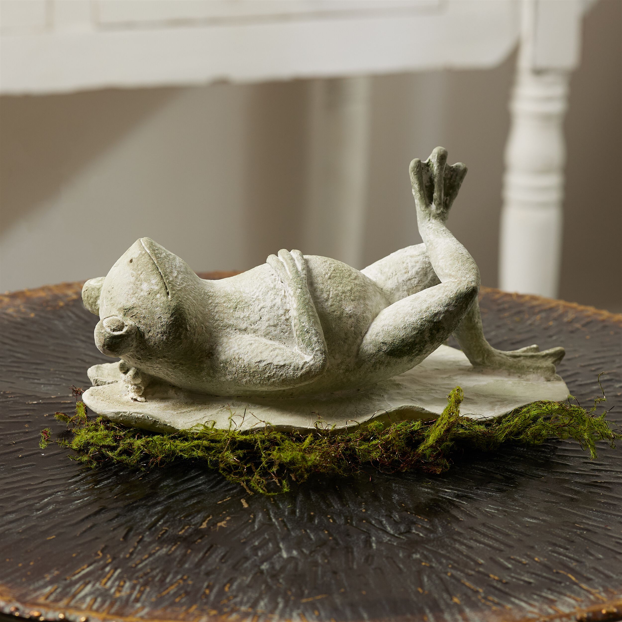 Laying Frog Figurine Set of 4, GREEN, alternate image number 1