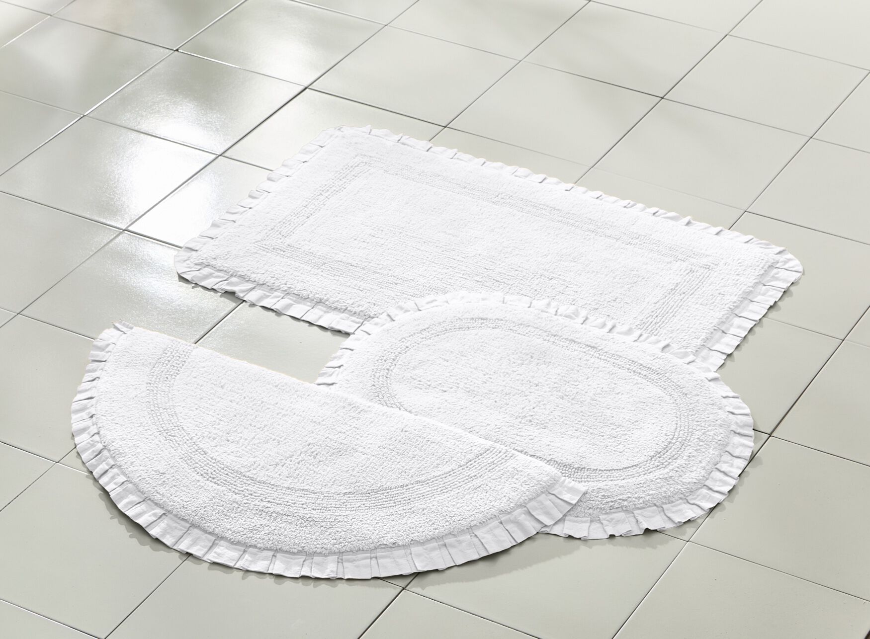 Rectangle Ruffle Bath Rug, MAIZE, on-hover image number 1