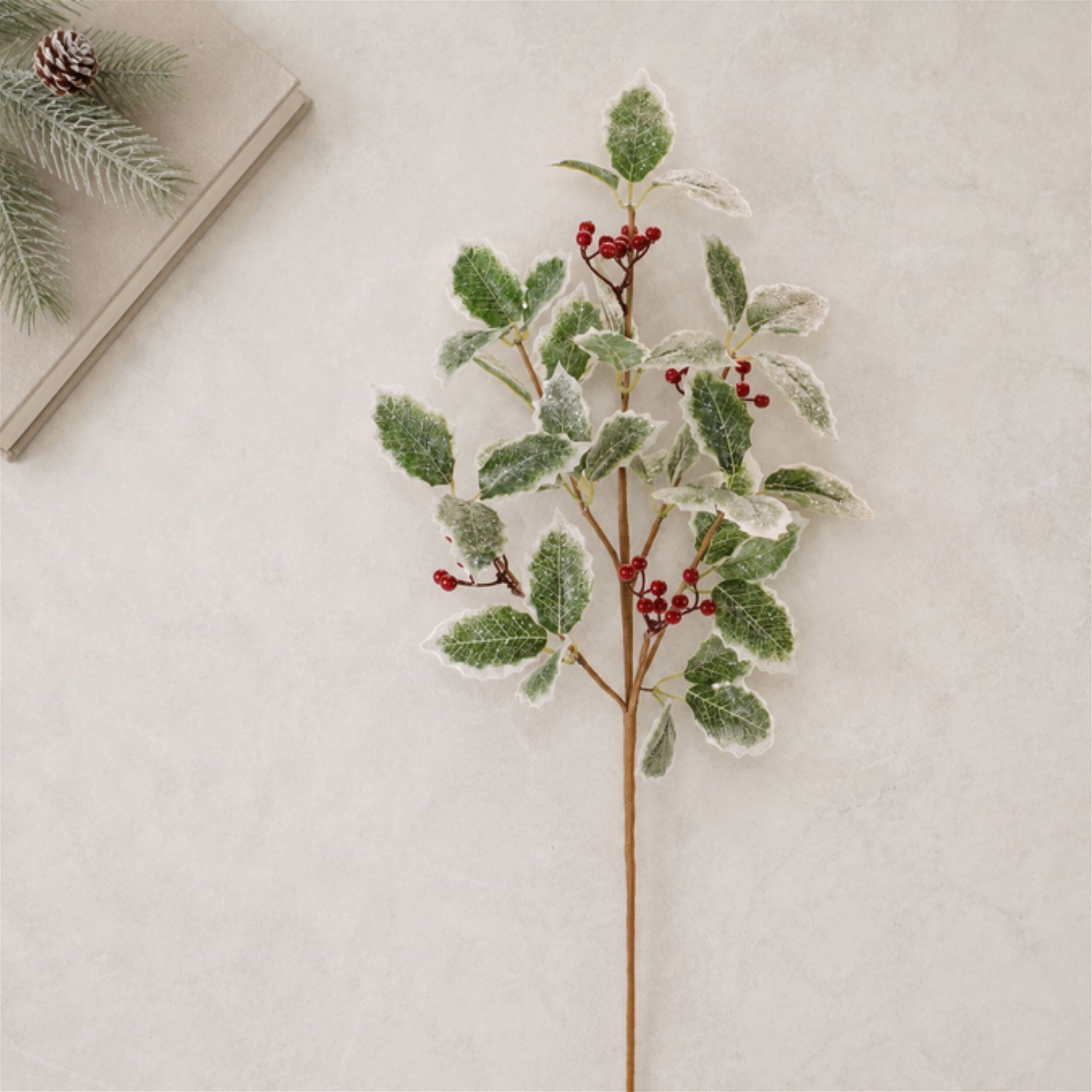 Holly Leaf and Berry Spray (Set of 2), GREEN RED, alternate image number 2