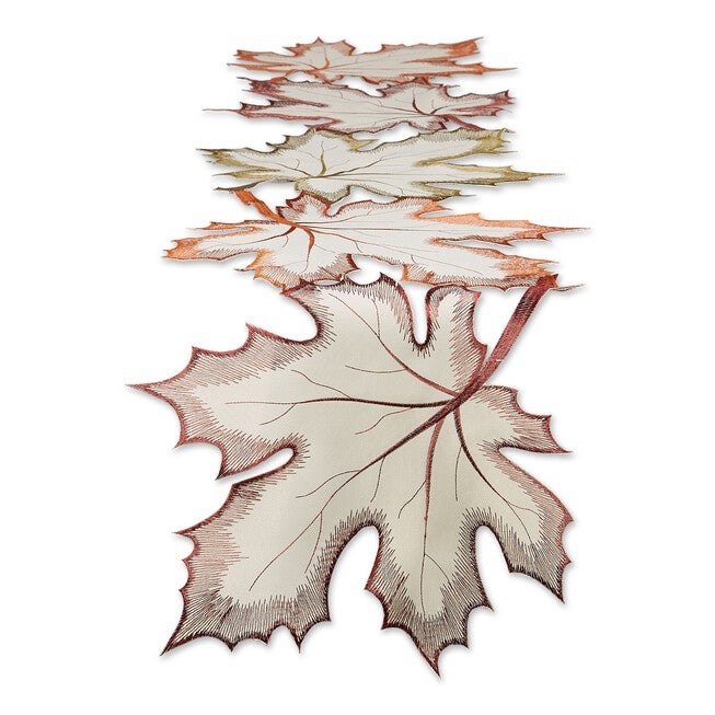 Embroidered Maple Leaves Table Runner, , alternate image number null