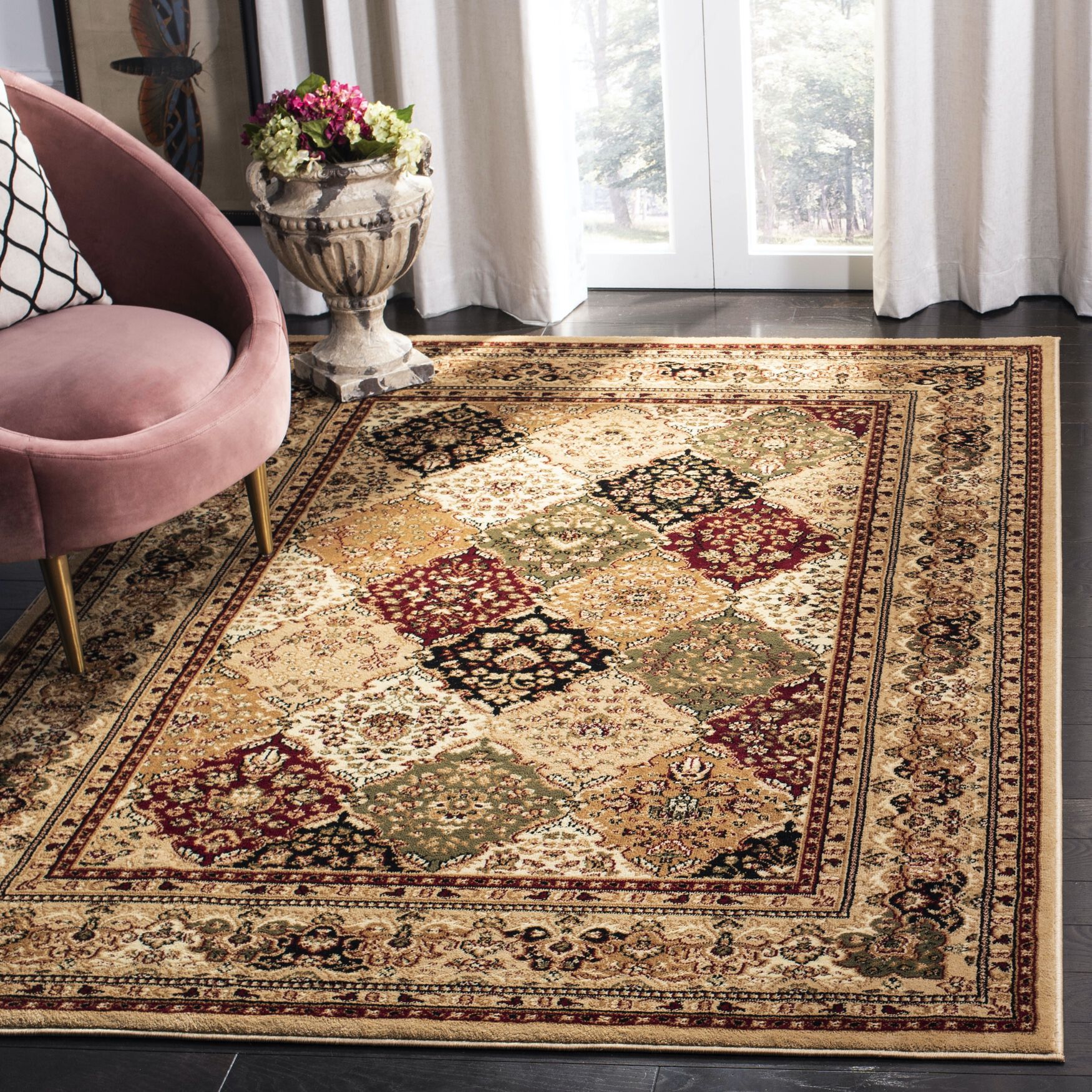 Lyndhurst 221 Multi / Beige 8' X 8' Square Square Rug, , on-hover image number 1