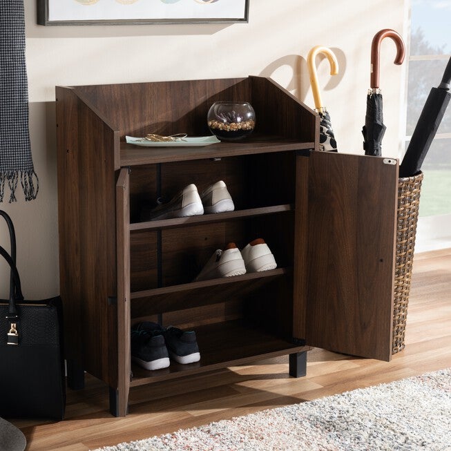 Rossin 2-Door Top Shelf Wood Entryway Shoe Storage Cabinet Furniture, , alternate image number null