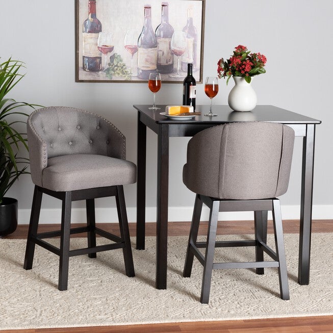 Theron Mid-Century Transitional 2-Piece Swivel Counter Stool Set, , alternate image number 11