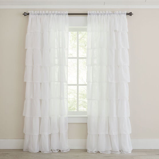 Gypsy Layered Ruffle Panel Sheer Curtains Brylane Home
