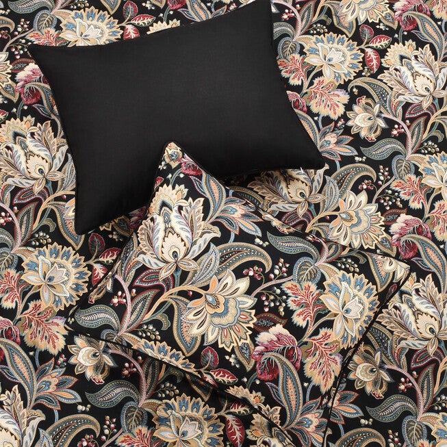 Calabria 3 Piece Comforter Set, BLACK, alternate image number null