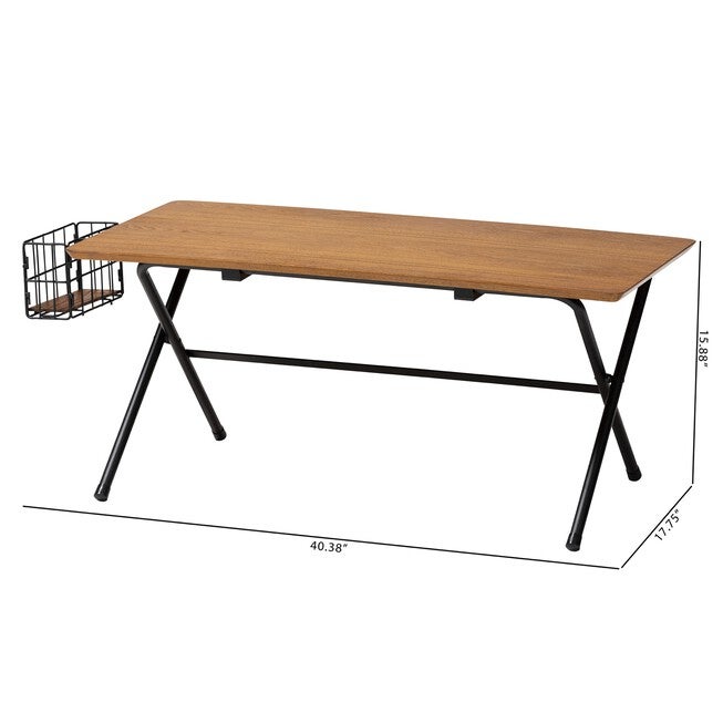 Mariela Natural Brown And Black Low Profile Coffee Table With Basket, , alternate image number null