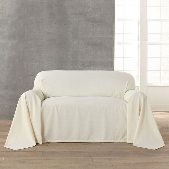 Dani Dropcloth-Style Loveseat Cover , IVORY Dani Dropcloth-Style Loveseat Cover , IVORY