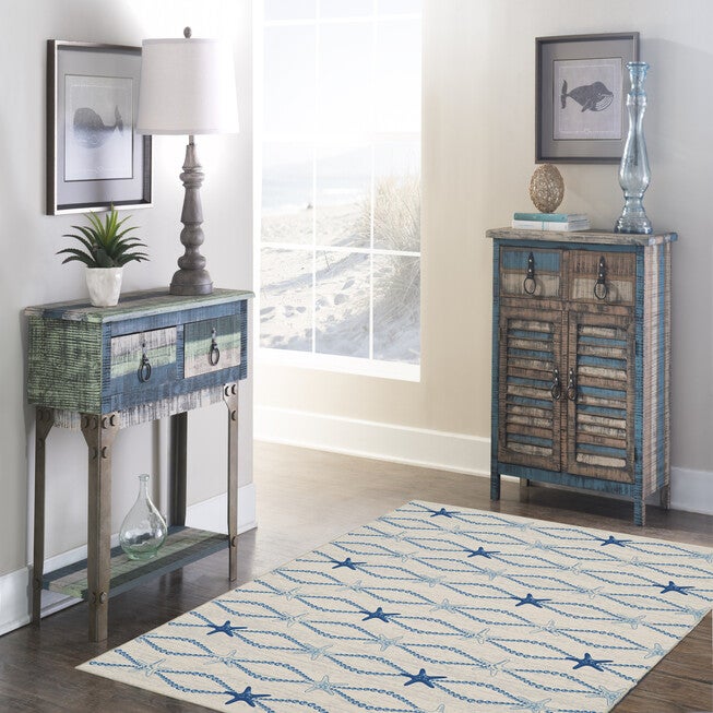 Washable Layne Ivory/Blue Rug, , alternate image number null