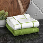 Solid And Check Parquet Kitchen Towel, Two Pack, , alternate image number null