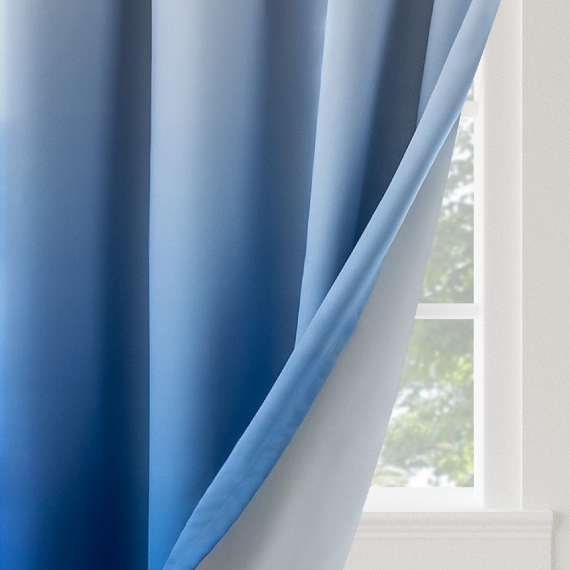 Ombre Room Darkening Grommet Pair, BLUE, on-hover image number 1