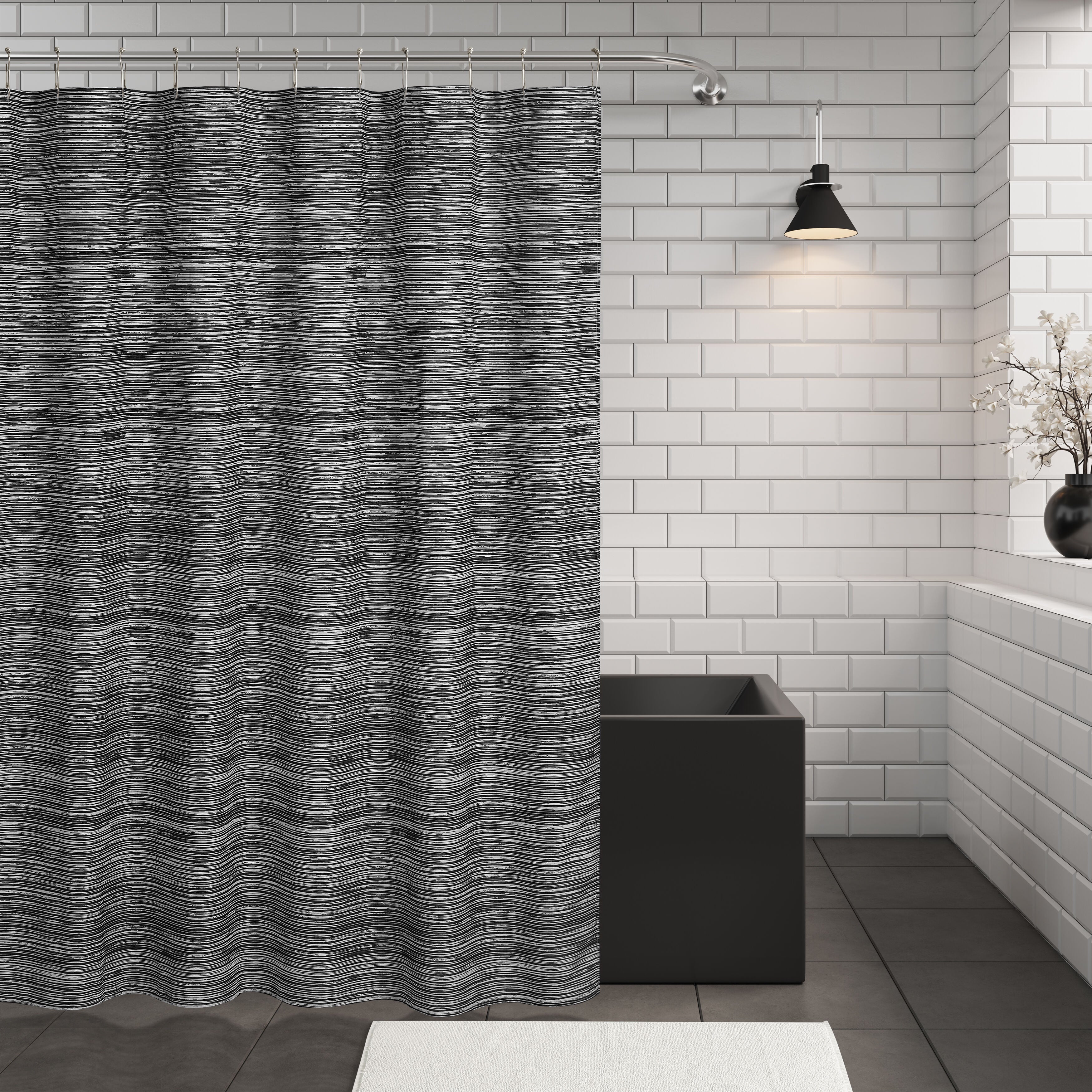 FLEN SHOWER CURTAIN, SLATE, hi-res image number 0