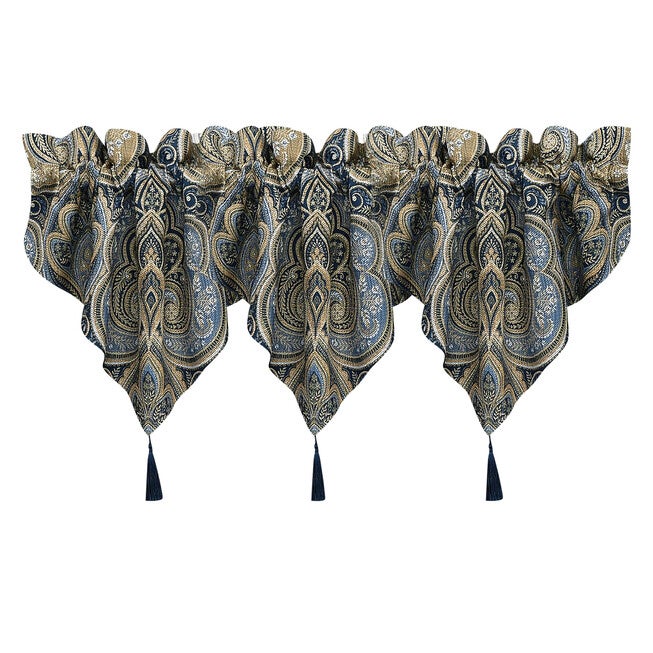 Messina Navy Window Ascot Valance, NAVY, alternate image number null